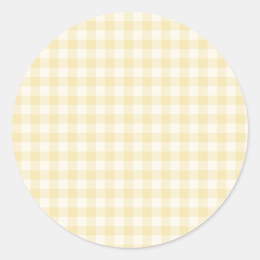 Sticker Rond Gingham Classique Printemps | Beurre Crème (Devant)