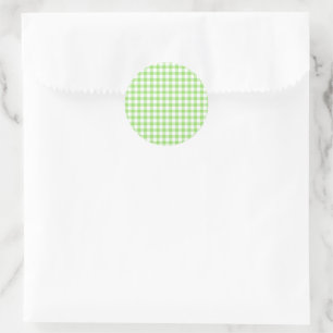 Sticker Rond Gingham Classique Vert Printemps
