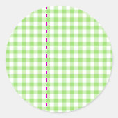 Sticker Rond Gingham Classique Vert Printemps (Devant)