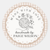 Sticker Rond Gingham Crochet  (Devant)