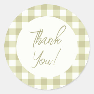 Sticker Rond Gingham de prairie campagnarde française - carreau