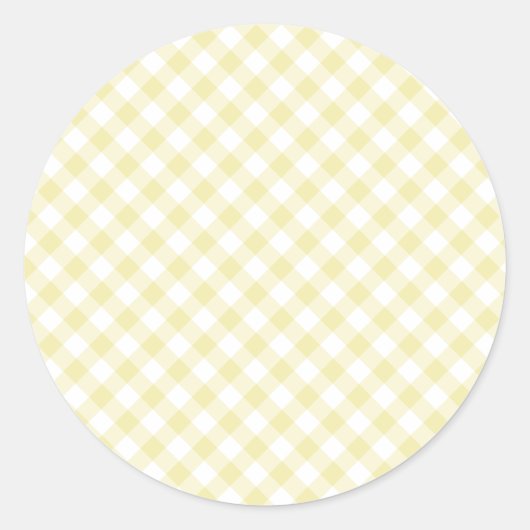 Sticker Rond Gingham Rétro Beurre Jaune (Devant)