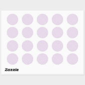 Sticker Rond Gingham Rétro Douce Lilas (Feuille)
