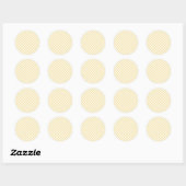 Sticker Rond Gingham Rétro Jaune Canari (Feuille)