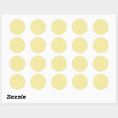 Sticker Rond Gingham Rétro Jaune Doré (Feuille)