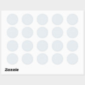 Sticker Rond Gingham Rétro Printemps | Bleu Poudre (Feuille)