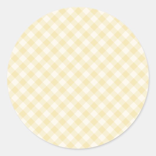 Sticker Rond Gingham Rétro Printemps | Crème Beurre (Devant)