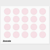 Sticker Rond Gingham Rétro Rose (Feuille)