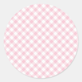 Sticker Rond Gingham Rétro Rose