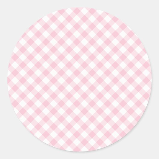 Sticker Rond Gingham Rétro Rose (Devant)
