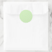 Sticker Rond Gingham Rétro Vert Printemps (Sac)