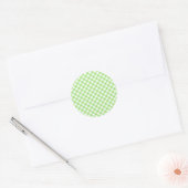 Sticker Rond Gingham Rétro Vert Printemps (Enveloppe)
