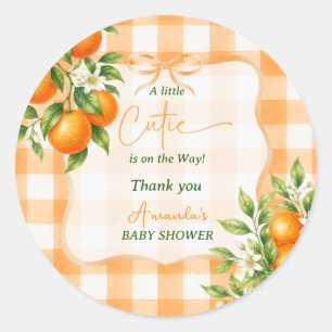Sticker Rond Gingham Une Petite Chouette Fête de Naissance Oran