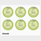 Sticker Rond Gingham vert carreauté Huile d'olive maison (Feuille)