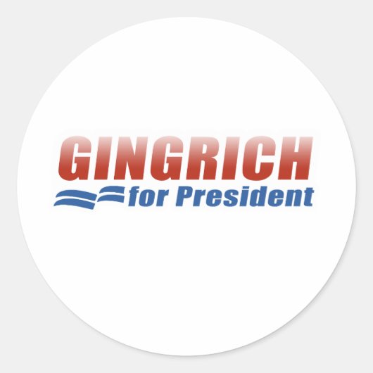 Sticker Rond Gingrich à la présidence (2) (Devant)