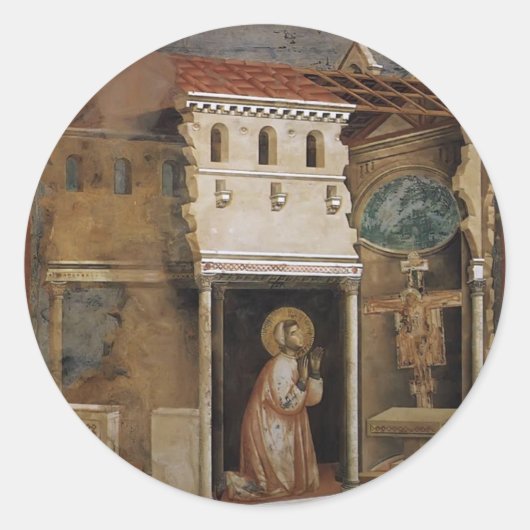 Sticker Rond Giotto : Miracle du Crucifix (Devant)