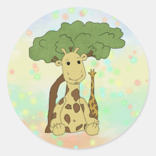 Sticker Rond Girafe