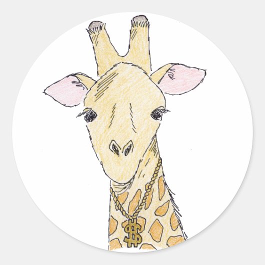 Sticker Rond girafe (Devant)
