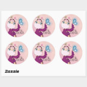 Sticker Rond Girafe à l'aquarelle (Feuille)
