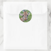 Sticker Rond Girafe attentive (Sac)