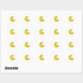 Sticker Rond Girafe au coucher de la lune (Feuille)