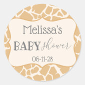 Sticker Rond Girafe Bébé Garçon Brun (Devant)