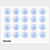 Sticker Rond girafe bleue (Feuille)