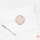 Sticker Rond Girafe Brown classique Imprimer Monogramme et nom (Enveloppe)