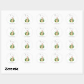 Sticker Rond Girafe - Cadeau de bébé (Feuille)