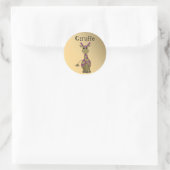 Sticker Rond Girafe de dessin animé (Sac)