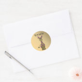 Sticker Rond Girafe de dessin animé (Enveloppe)