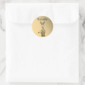 Sticker Rond Girafe de dessin animé (Sac)