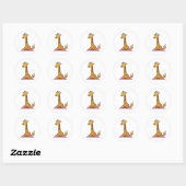 Sticker Rond Girafe de Yoga (Feuille)