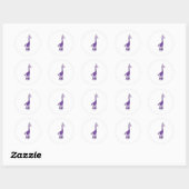 Sticker Rond girafe violette (Feuille)