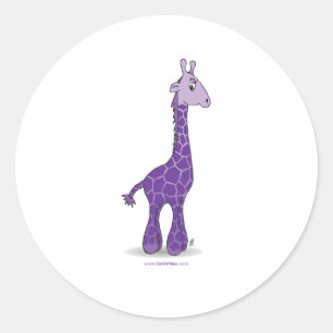 Sticker Rond girafe violette