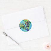 Sticker Rond girafes bleues (Enveloppe)