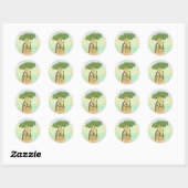 Sticker Rond Giraffe (Feuille)