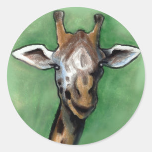 Sticker Rond Giraffe