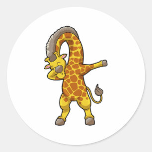 Sticker Rond Giraffe à Hip hop Dance Dab