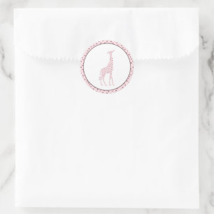 Sticker Rond Giraffe Abstraite rose et Brown tachetée