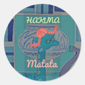 Sticker Rond Giraffe Art Joueuse : Un Plaisir Africain (Devant)