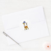 Sticker Rond Giraffe as Wizard with Magic wand & Hat (Enveloppe)
