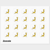 Sticker Rond Giraffe au Yoga Stretching exercices Leg (Feuille)