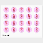 Sticker Rond Giraffe avec amour (Feuille)
