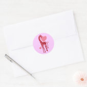 Sticker Rond Giraffe avec amour (Enveloppe)
