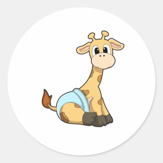 Sticker Rond Giraffe avec sous-vêtements (Devant)