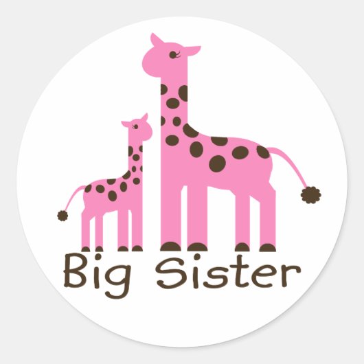 Sticker Rond Giraffe Big Sister (Devant)