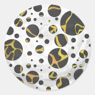Sticker Rond Giraffe Brown et jaune