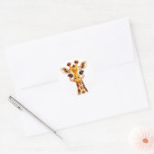 Sticker Rond Giraffe Cartoon mignonne sourire (Enveloppe)