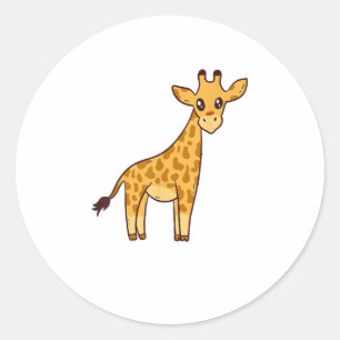 Sticker Rond Giraffe de dessin I Enfants I Toddler Giraffe